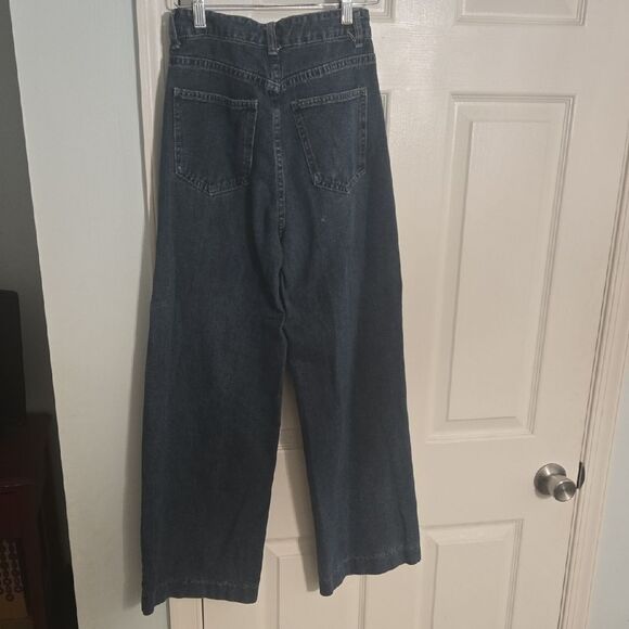 Women's Wide Leg Denim Jeans - Picture 2 of 6